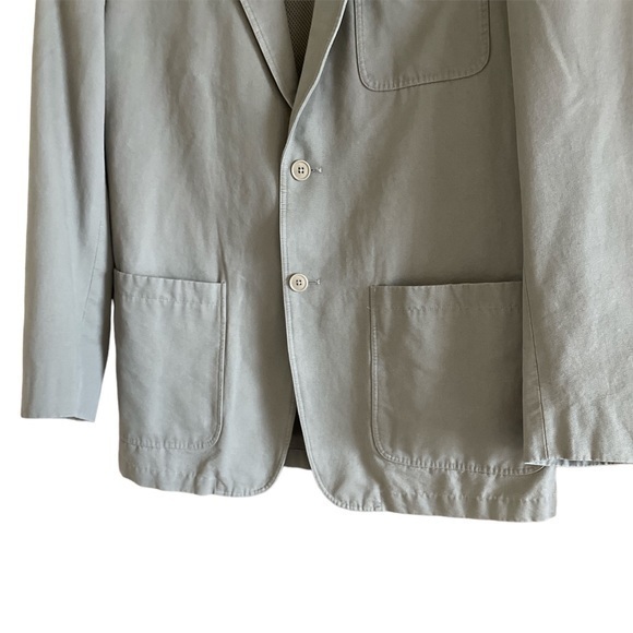 Calvin Klein Men’s Cotton 2 Button Utility Blazer Sport Coat 40R Greige Tan - Picture 3 of 14
